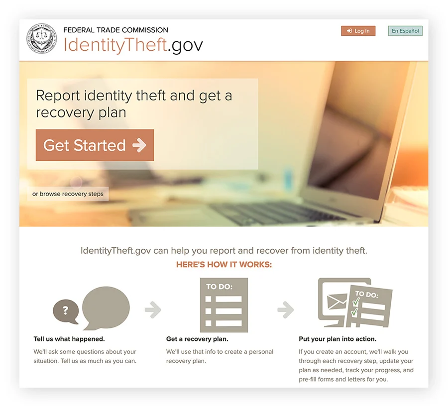 如果你的社会安全号码被盗，请立即在identitytheft.gov上报告。