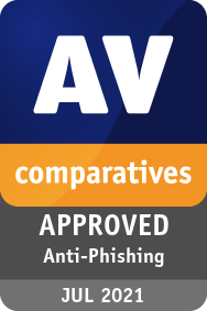 AV Comparatives颁发给Avast的2021年反钓鱼认证。